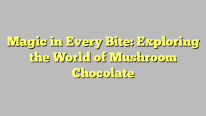 Magic in Every Bite: Exploring the World of Mushroom Chocolate